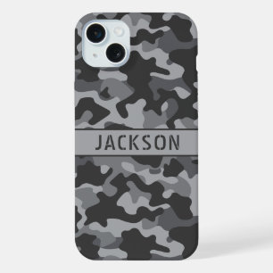 Graue Tarnung Personalisiert iPhone 15 Plus Hülle