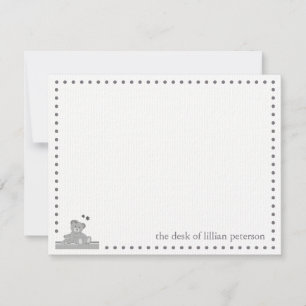 Graue Teddy Bears Personalisierte Note Card Mitteilungskarte