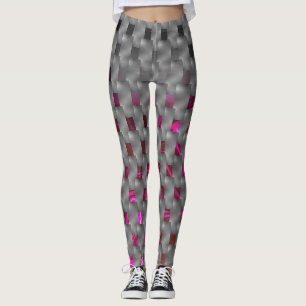 Graue Teller oder rechteckige Formen mit Aufdruck Leggings