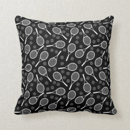 Graue Tennis Racket Balls Athletic Pattern Sport Kissen