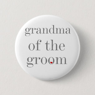 Graue Text-Großmutter des Bräutigams Button