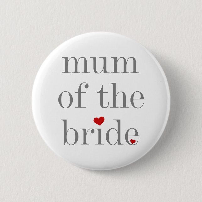 Graue Text-Mama des Braut-Knopfes Button (Vorderseite)