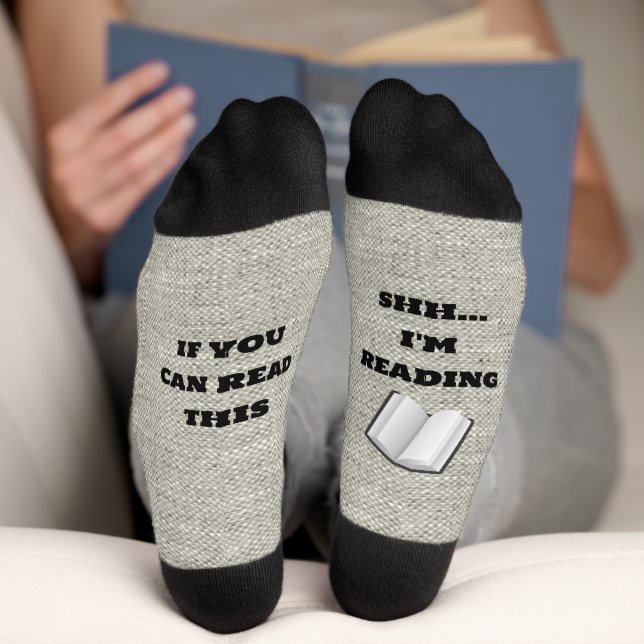 Graue Textil- und Fun-Text-Socken Socken (Unterseite)
