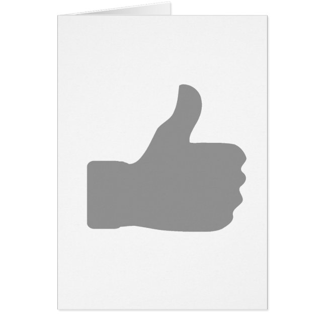 Graue Thumbs Up Symbol Markierungskarte Grußkarte (Vorne)
