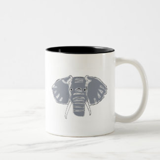 Graue Ton-Tasse des Elefanten zwei Zweifarbige Tasse