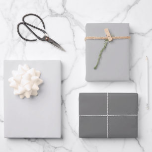 Graue Tönung Geschenkpapier 3er Set Flachblatt
