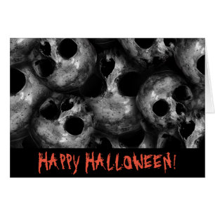 Graue Totenkopf-Grußkarte