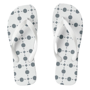 Graue Tupfen, Tupfenmuster, Punkte, Gepunktet Flip Flops