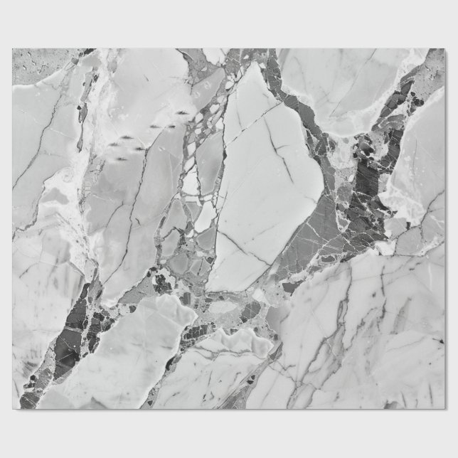 Graue "Twilight Marble Fantasy" Abstrakt Marbled P Geschenkpapier (Flach)