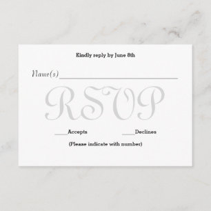 Graue Typo-UAWG-Antwortkarte RSVP Karte