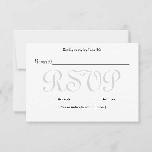 Graue Typo-UAWG-Antwortkarte RSVP Karte (Vorderseite)