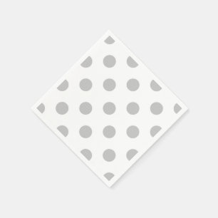 Graue u. weiße Tupfencocktailservietten Serviette