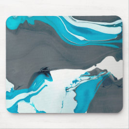 Graue und aquatische Marmorgestaltung Mousepad