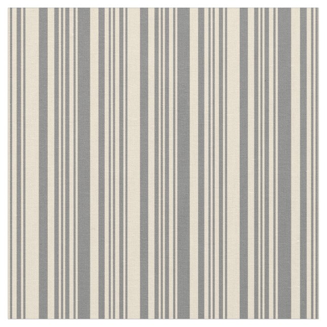 Graue und beige farbige Streifen Stoff (Nahaufnahme)