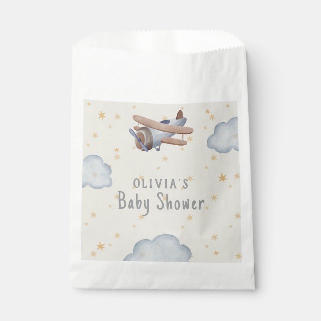 Graue und beige Wasserfarbendusche Geschenktütchen (Vorderseite)