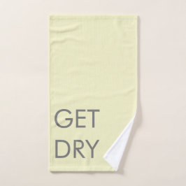 Graue und blassgelbe Botschaft Handtuch