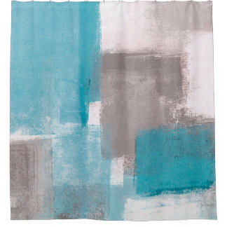 Graue und blaue abstrakte Kunstmalereiabstract,pai Duschvorhang