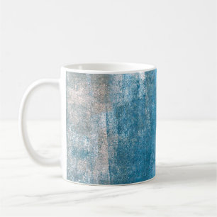 Graue und blaue abstrakte Kunstmalereilabstrakt, m Kaffeetasse