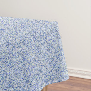 Graue und blaue durchbrochene Spitzenmuster vintag Tischdecke