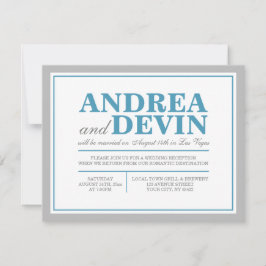 Graue und blaue Hochzeitsempfehlung NUR Einladunge Einladung