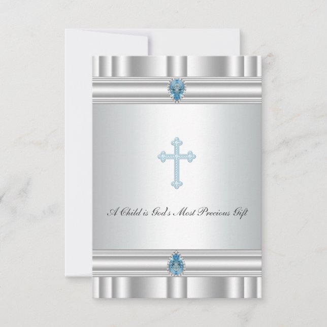 Graue und blaue Kreuzung Einladung (Vorderseite)