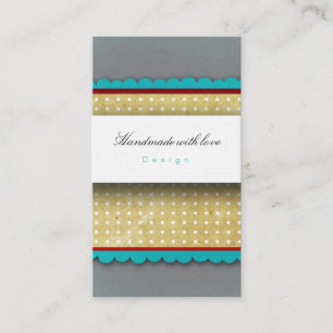 Graue und blaue Polka-Punkte Visitenkarten Visitenkarte