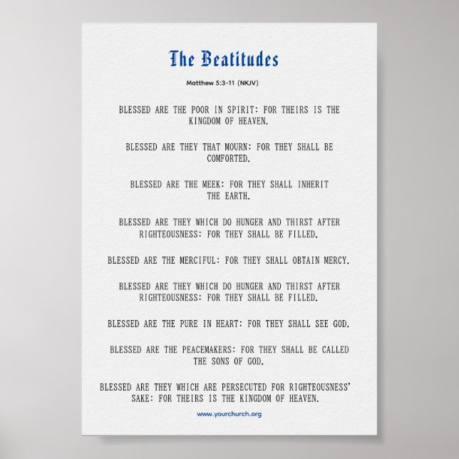 Graue und blaue Seligpreisungen Inspiration Poster (Vorne)