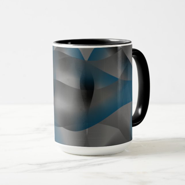Graue und blaue Streifen, mit Gradiententeilen Tasse (VorderseiteRechts)