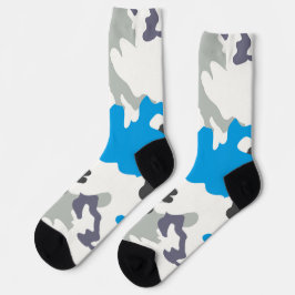 Graue und blaue Tarnmuster-Socken Socken