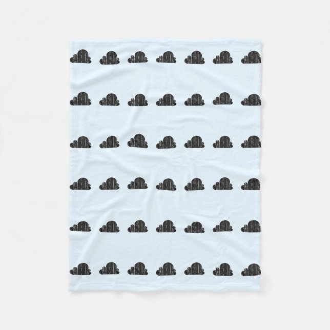 Graue und blaue Wolken-Fleece-Decke Fleecedecke (Vorderseite)