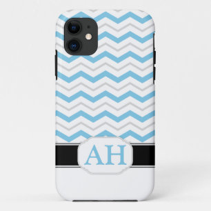 Graue und blaue Zickzack Monogram iPhone 5 Fall Case-Mate iPhone Hülle