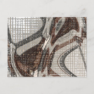 Graue und braune Abstrakte Kunst Postkarte