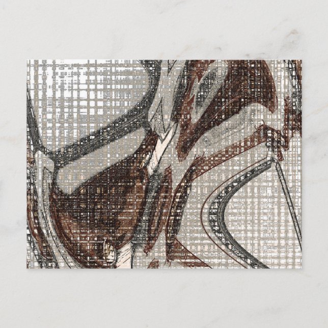 Graue und braune Abstrakte Kunst Postkarte (Vorderseite)