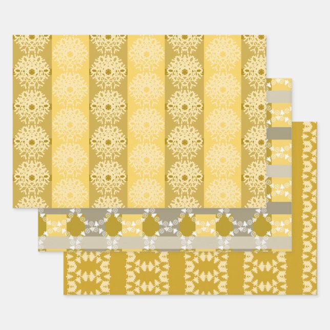 Graue und Creme Gemustert Geschenkpapier Set (Set)