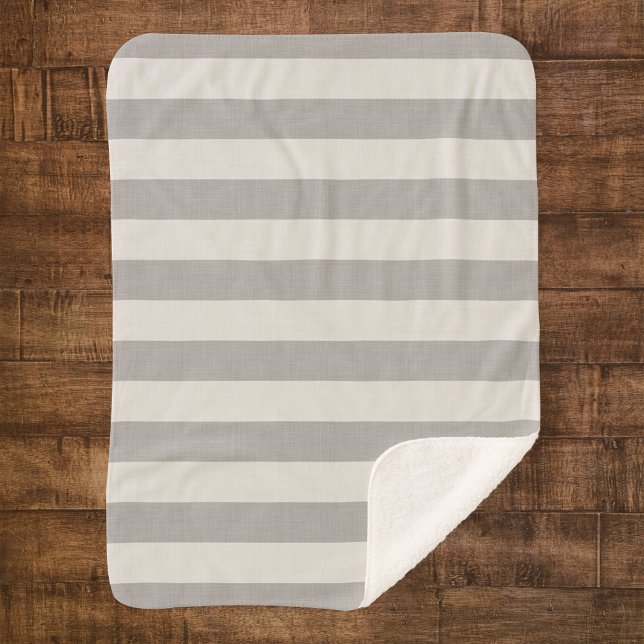 Graue und Elfenbein Streifen | Modernes Bauernhaus Sherpadecke (Von Creator hochgeladen)