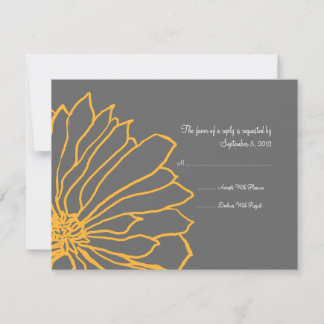 Graue und gelbe Blütenblume Einladung UAWG
