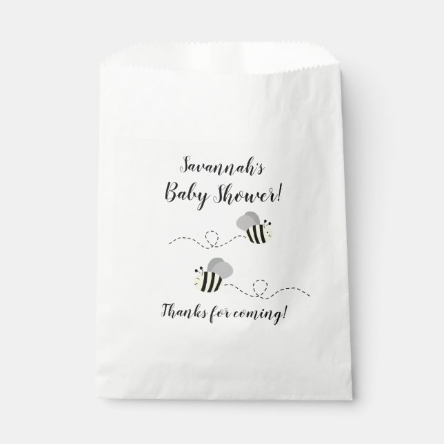 Graue und gelbe Hummelkörbe Geschenktütchen (Vorderseite)