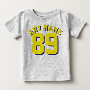 Graue und gelbe Kleinkinder Sports Football Jers Baby T-shirt