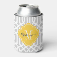 Graue und gelbe Trellis Monogramm