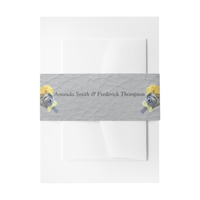 Graue und gelbe Tulpen mit Textur Einladungsbanderole (Vorderseite Beispiel)