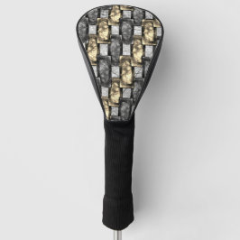 Graue und goldene Färbung, rechteckige Schnitzerei Golf Headcover