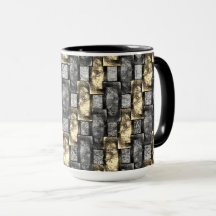 Graue und goldene Färbung, rechteckige Schnitzerei