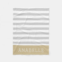 Graue und goldene Streifen Monogramm | Farben anpa