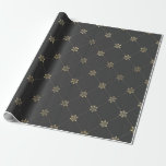 Graue und goldene Vintage Blüte Geschenkpapier<br><div class="desc">Graue und goldene Paris Vintage Blume Muster Packpapier.</div>