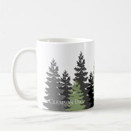 Graue und grüne Evergreen Trees Elegant und rustik Kaffeetasse