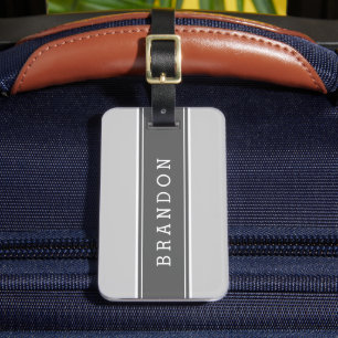 Graue und kohlensäurehaltiges Rugby-Streifen Gepäckanhänger