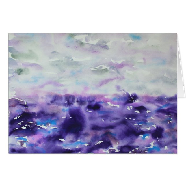 Graue und Lila beeindruckende Wasserfarbenlandscha (Vorderseite (Horizontal))