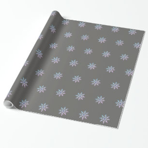 Graue und lila Schneeflocke Geschenkpapier