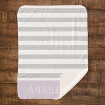 Graue und lila Streifen Monogramm | Farben bearbei