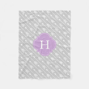 Graue und Mit Monogramm Pfeilmuster Fleecedecke